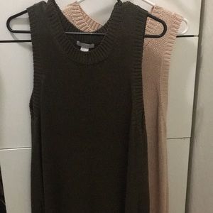 Sleeveless high low sweaters